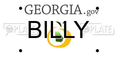BILLY Georgia License Plate