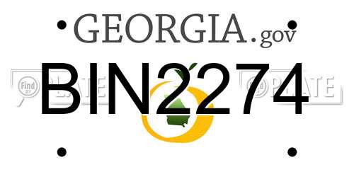 BIN2274 Georgia License Plate