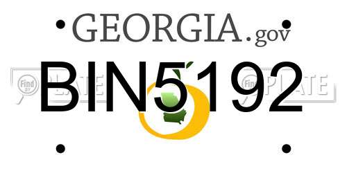 BIN5192 Georgia License Plate