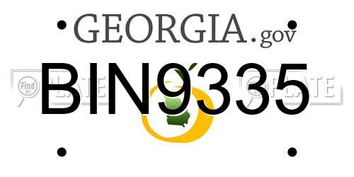BIN9335 Georgia License Plate