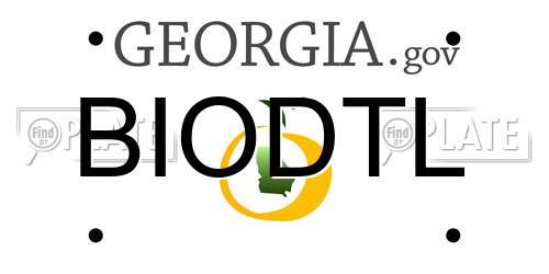 BIODTL Georgia License Plate