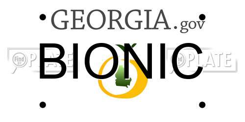 BIONIC Georgia License Plate