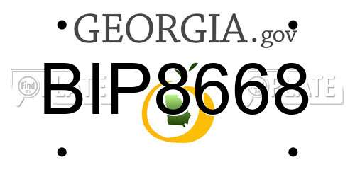 BIP8668 Georgia License Plate