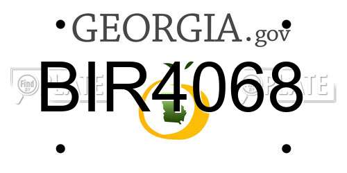BIR4068 Georgia License Plate