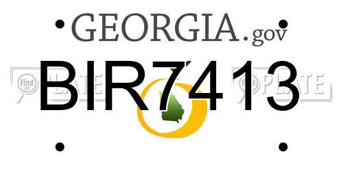 BIR7413 Georgia License Plate