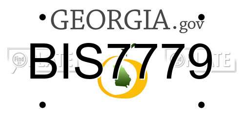 BIS7779 Georgia License Plate