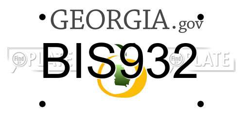 BIS932 Georgia License Plate