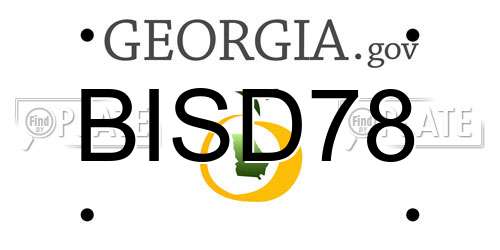 BISD78 Georgia License Plate