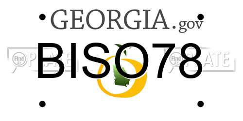 BISO78 Georgia License Plate