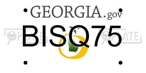 BISQ75 Georgia License Plate