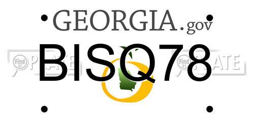 BISQ78 Georgia License Plate