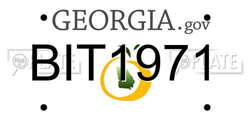 BIT1971 Georgia License Plate