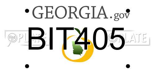 BIT405 Georgia License Plate