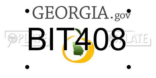 BIT408 Georgia License Plate