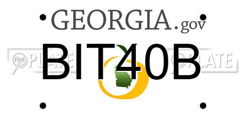 BIT40B Georgia License Plate
