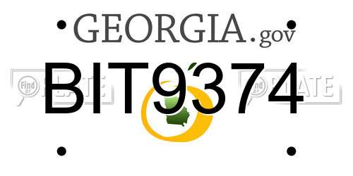 BIT9374 Georgia License Plate