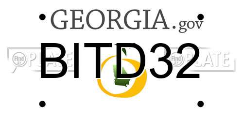 BITD32 Georgia License Plate