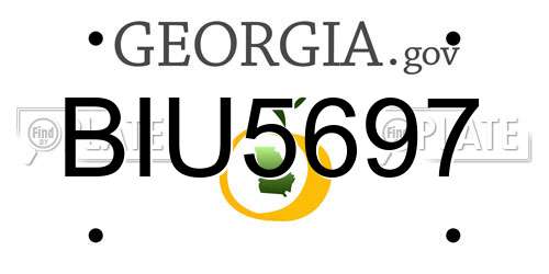 BIU5697 Georgia License Plate