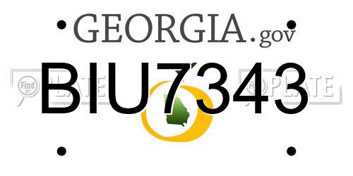 BIU7343 Georgia License Plate