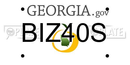BIZ40S Georgia License Plate
