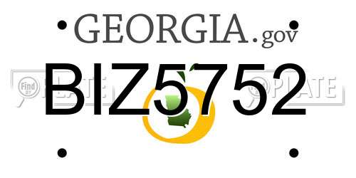 BIZ5752 Georgia License Plate