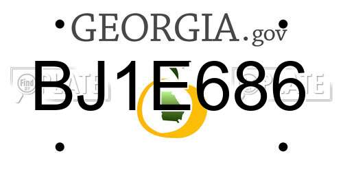 BJ1E686 Georgia License Plate
