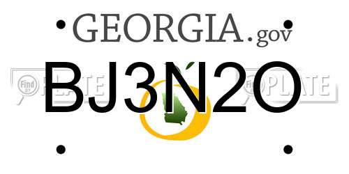 BJ3N2O Georgia License Plate