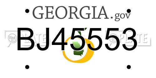 BJ45553 Georgia License Plate