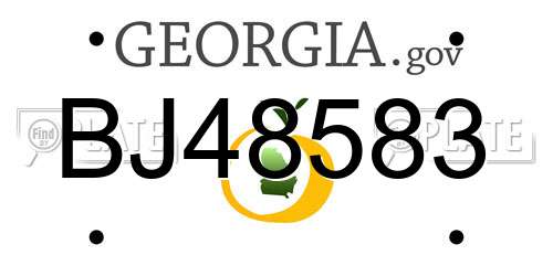 BJ48583 Georgia License Plate