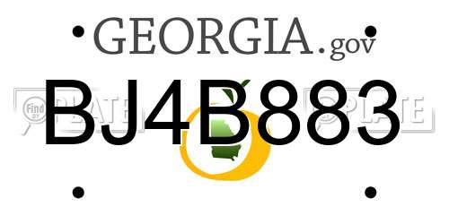 BJ4B883 Georgia License Plate