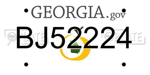 BJ52224 Georgia License Plate