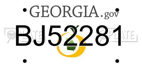 BJ52281 Georgia License Plate