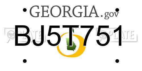 BJ5T751 Georgia License Plate