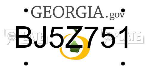 BJ5Z751 Georgia License Plate