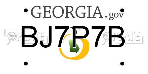 BJ7P7B Georgia License Plate