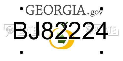 BJ82224 Georgia License Plate