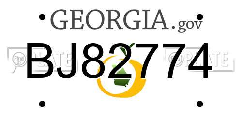 BJ82774 Georgia License Plate
