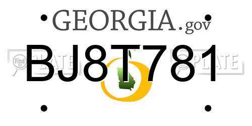 BJ8T781 Georgia License Plate