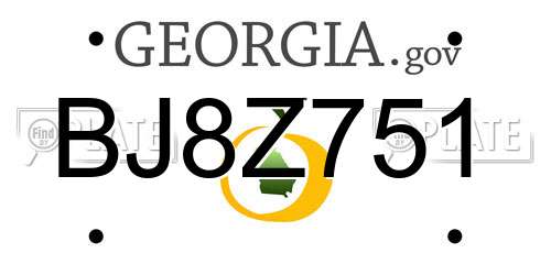 BJ8Z751 Georgia License Plate