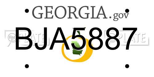 BJA5887 Georgia License Plate