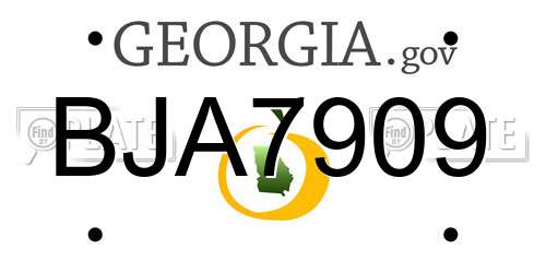 BJA7909 Georgia License Plate