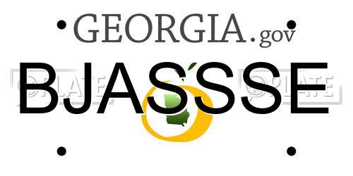 BJASSSE Georgia License Plate