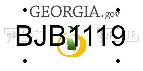 BJB1119 Georgia License Plate