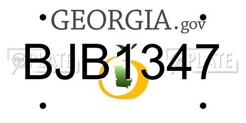 BJB1347 Georgia License Plate