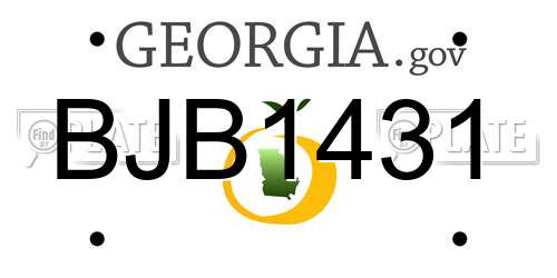 BJB1431 Georgia License Plate