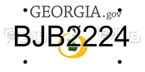 BJB2224 Georgia License Plate