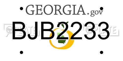 BJB2233 Georgia License Plate
