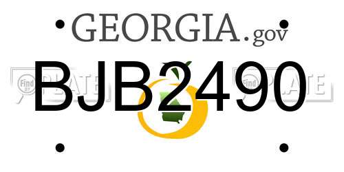 BJB2490 Georgia License Plate