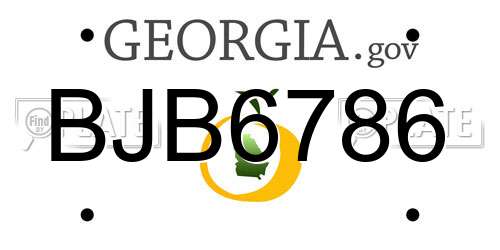 BJB6786 Georgia License Plate