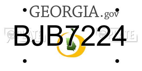 BJB7224 Georgia License Plate